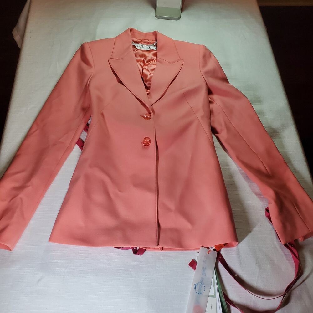 Off-White Women's Laces Light Wool SB Jacket Size 38 IT 2 US Pink Blazer NWT